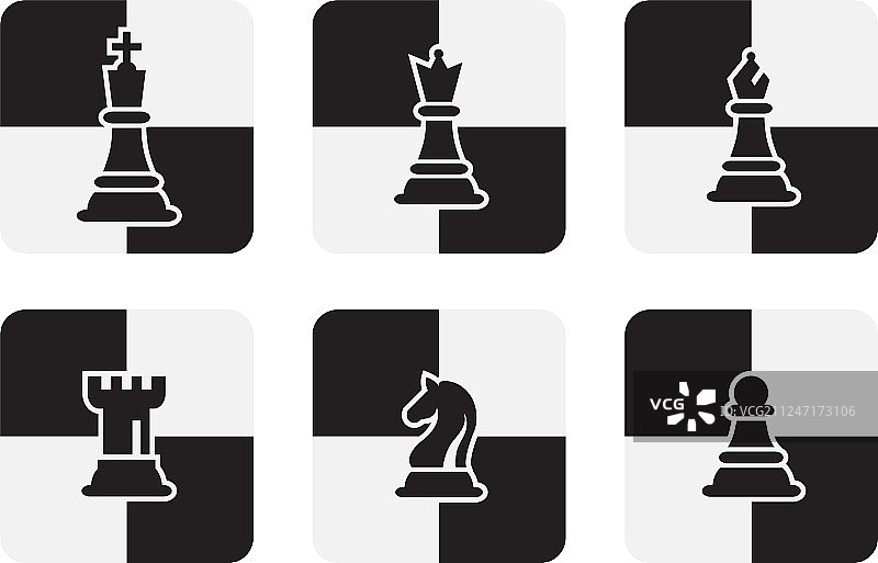 棋子图标孤立在白色背景上图片素材