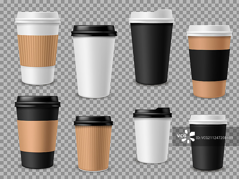 咖啡纸杯将白色纸杯置为空白图片素材