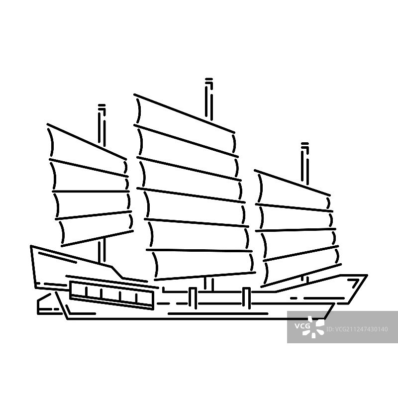 日本传统木船船舢板图片素材