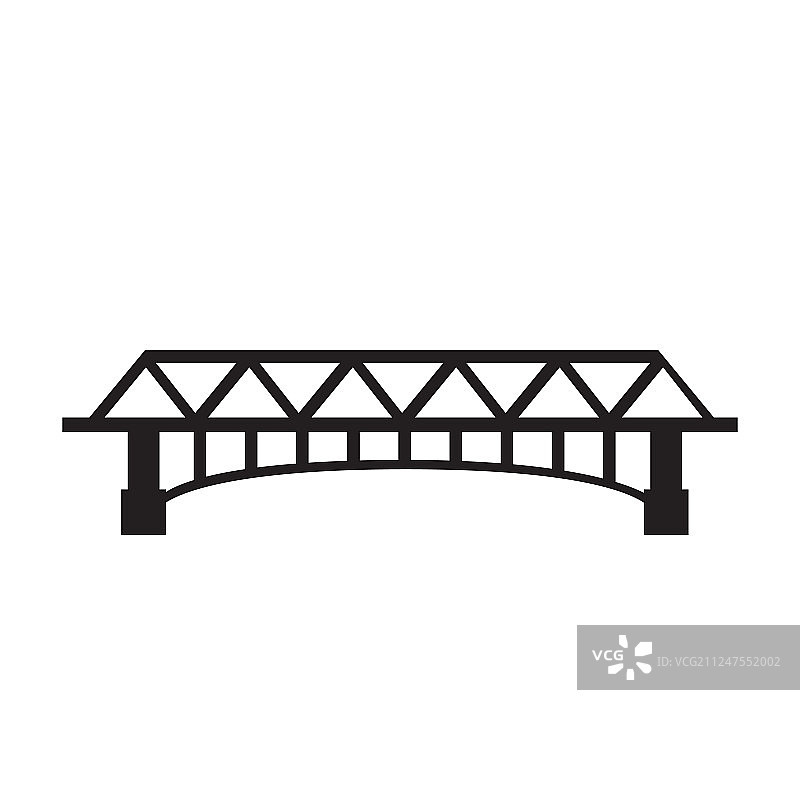 桥图标黑色的白色背景图片素材