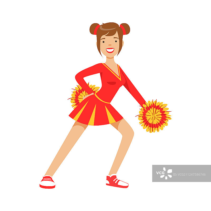拉拉队少女穿着红衣服跳舞图片素材