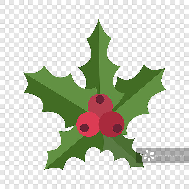 圣诞红莓图标平风格图片素材