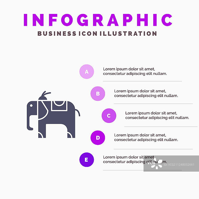 大象动物信息图展示图片素材