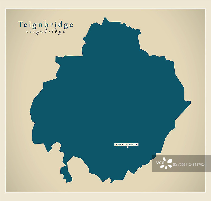 现代地图- teignbridge区英国图片素材
