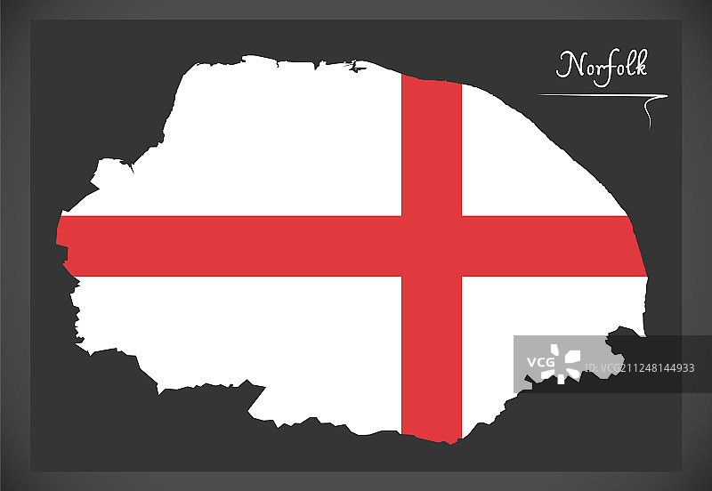 诺福克地图英格兰英国与英国国旗图片素材
