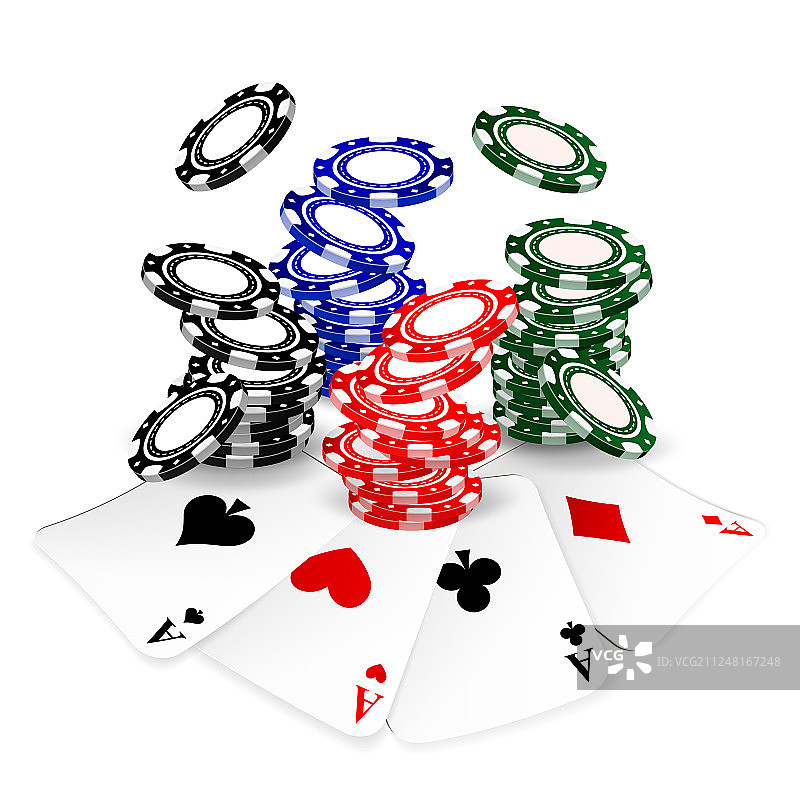 扑克筹码和卡片图片素材