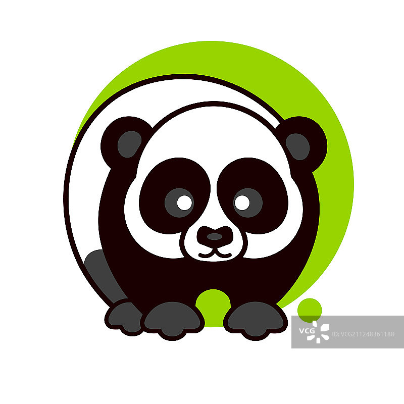 熊猫图标的平面设计图片素材