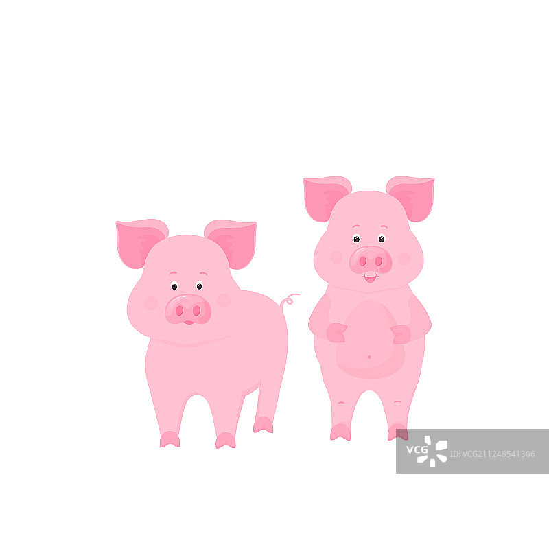 可爱的小猪卡通人物小猪有趣的动物图片素材