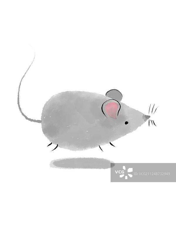 鼠年老鼠可爱水彩插画图片素材