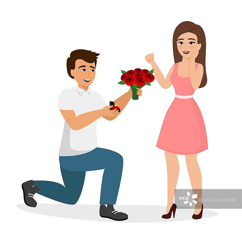 男人向女人求婚图片素材