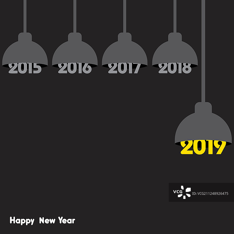 2019年新年快乐，创意设计股票图片素材