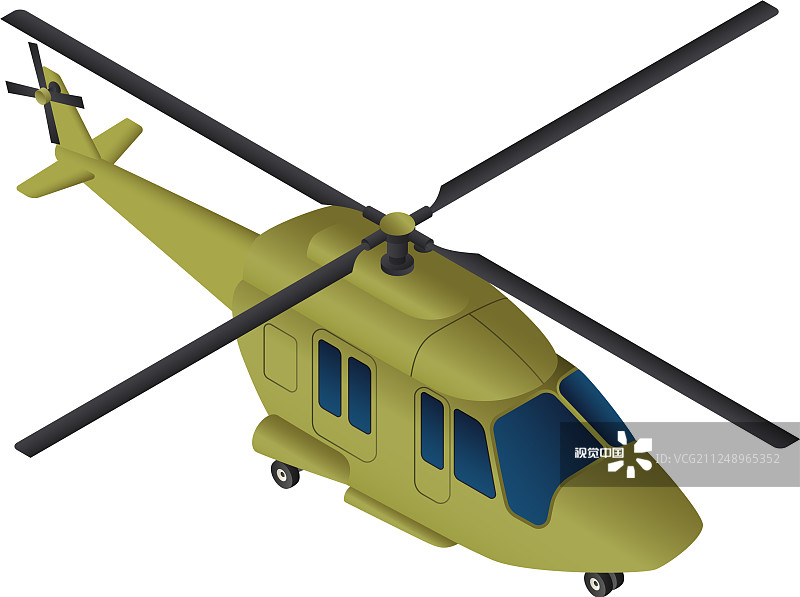 军用直升机图标等距风格图片素材