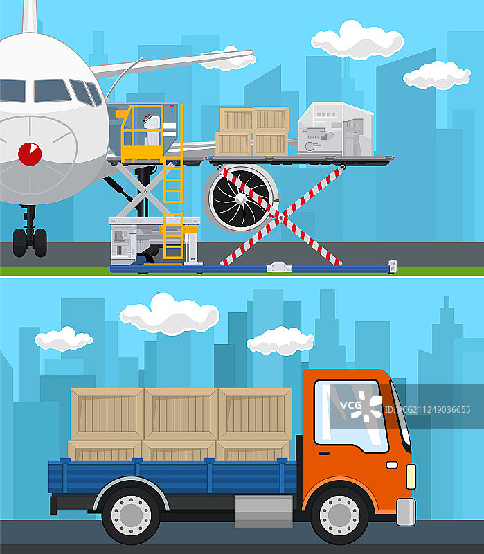 一套运输和空运货物服务图片素材