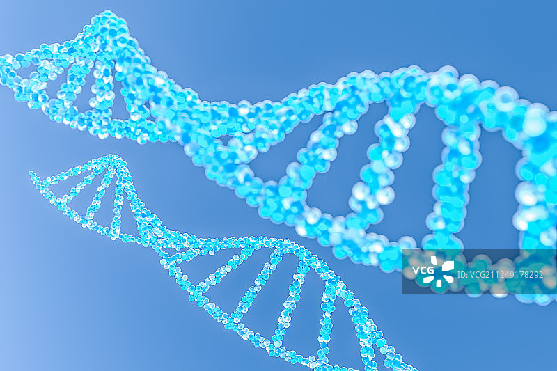 球形螺旋DNA，三维渲染图片素材