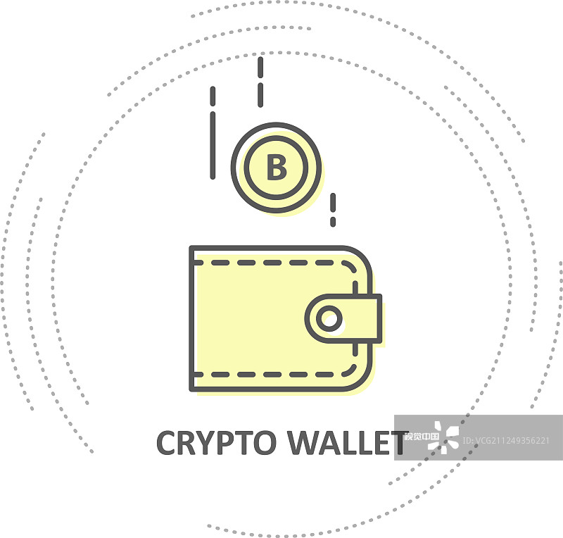 比特币掉进钱包-加密钱包简单图片素材