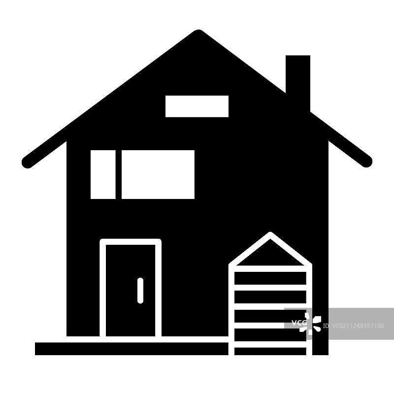 美国家庭住宅坚固的图标房屋立面图片素材
