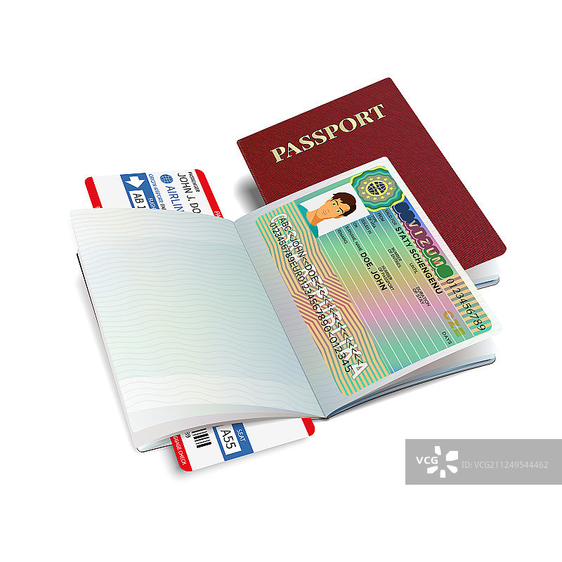 国际护照，捷克共和国签证图片素材