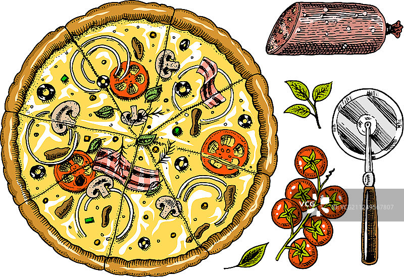 奶酪披萨，美味的意大利图片素材