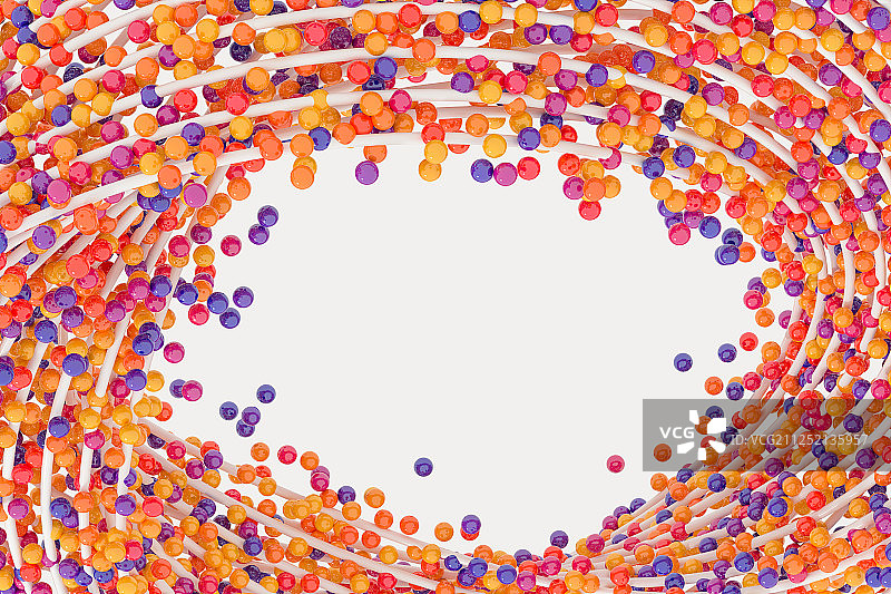 环绕漂浮的粒子小球 三维渲染图片素材