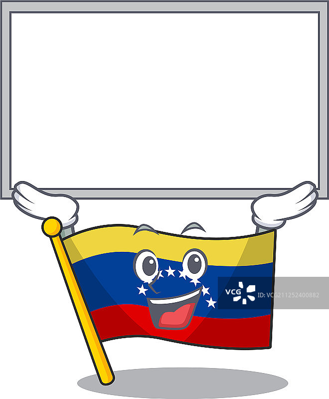 上板旗帜委内瑞拉卡通形状图片素材