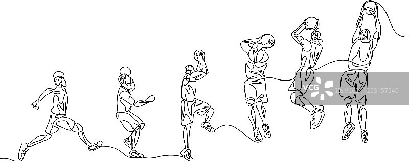 连续线篮球运动员踏步图片素材