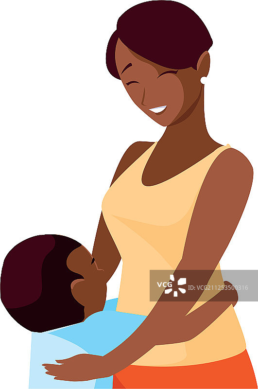 漂亮的黑人母亲和儿子的角色图片素材