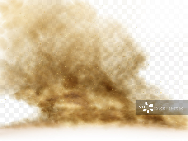 沙漠沙暴上的褐尘云透明图片素材