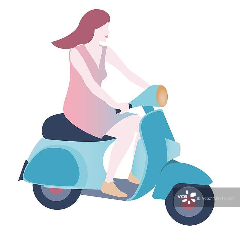 骑摩托车的女人图片素材