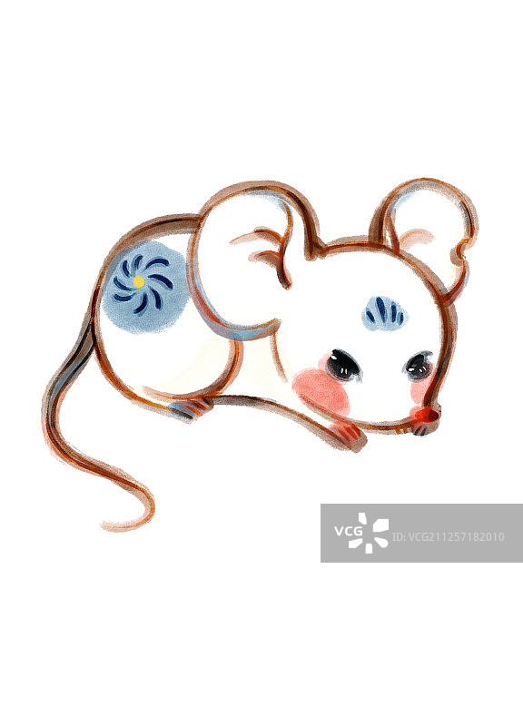 鼠年2020水墨插画图片素材