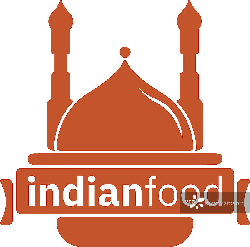 印度食品标志设计的灵感在棕色的颜色图片素材