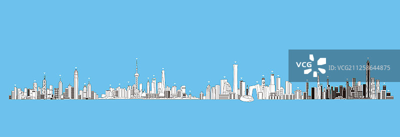 中国城市天际线图片素材