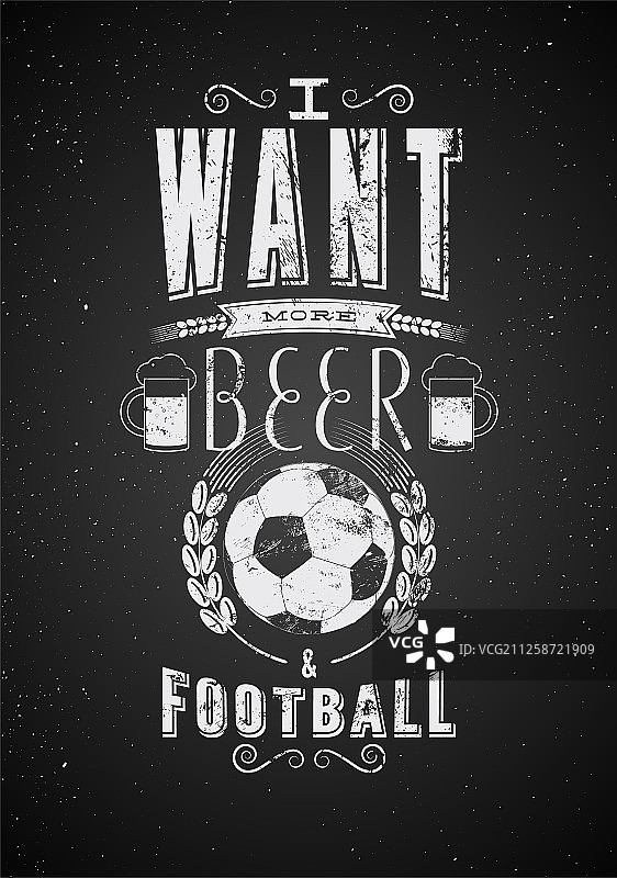 啤酒和足球运动酒吧的垃圾海报图片素材