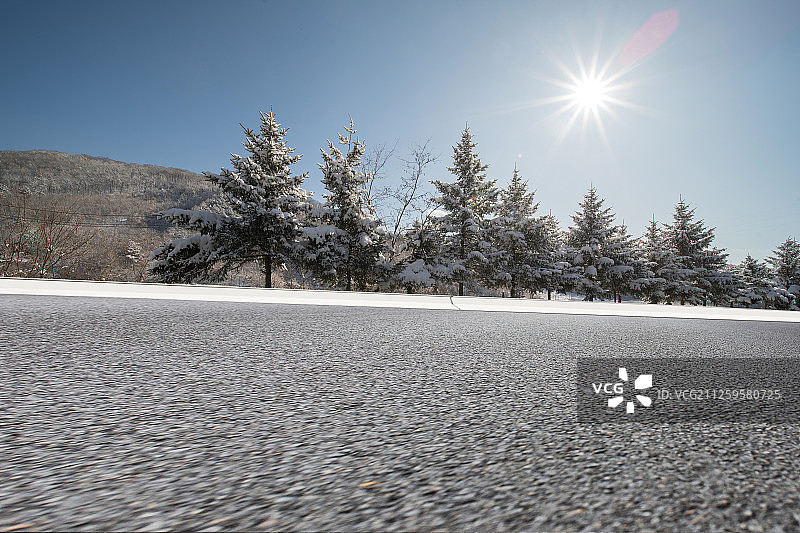 雪景路面图片素材