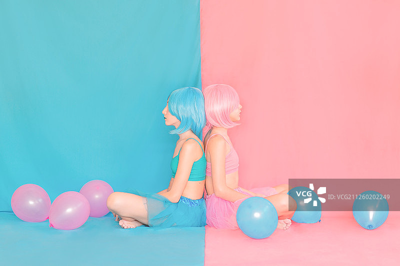 粉蓝色和谐-悲伤图片素材