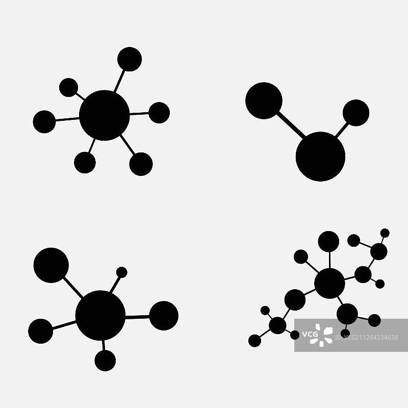分子图标设置孤立的白色背景图片素材