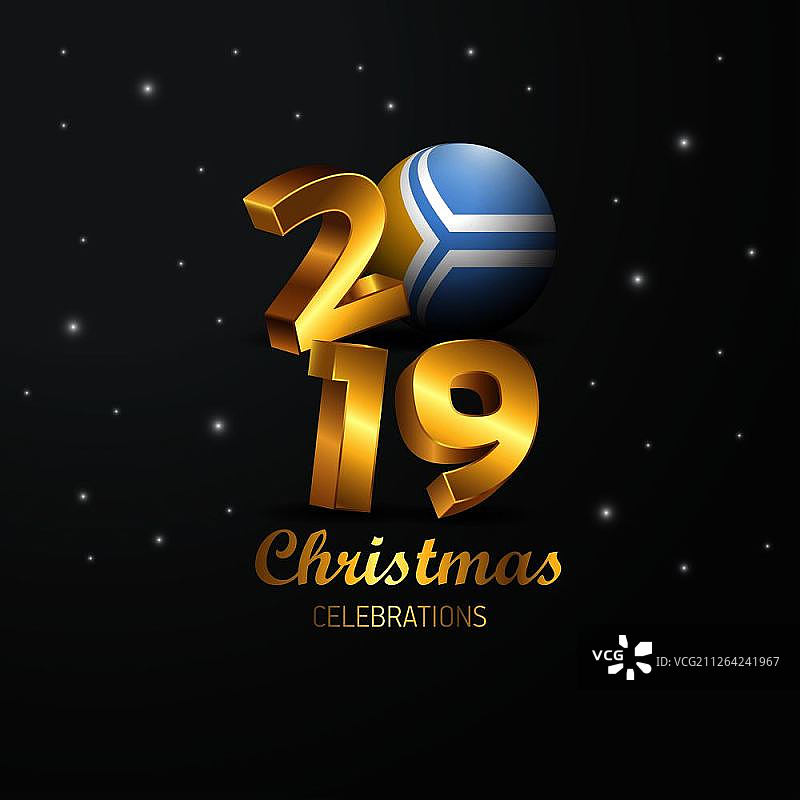 图瓦旗2019年圣诞快乐排版。新年摘要庆祝背景图片素材