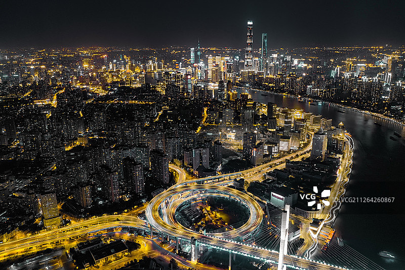 黑金上海城市风光图片素材