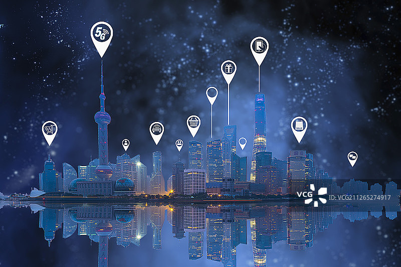 5G大数据作用在了城市通讯中图片素材