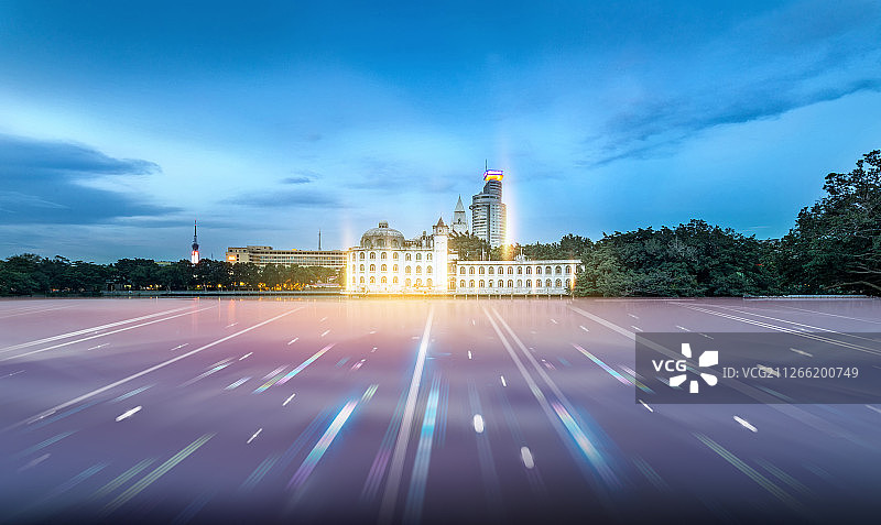 光线智能未来科技感商务房地产广告广州流花湖公园城市建筑都市图片素材