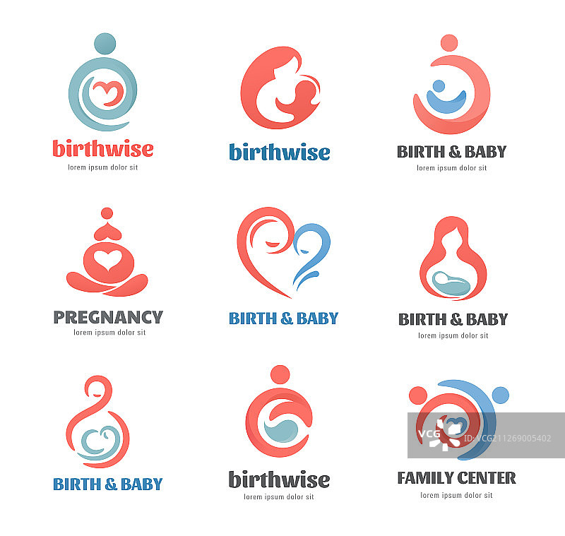 出生怀孕家庭和bacare标志和图片素材