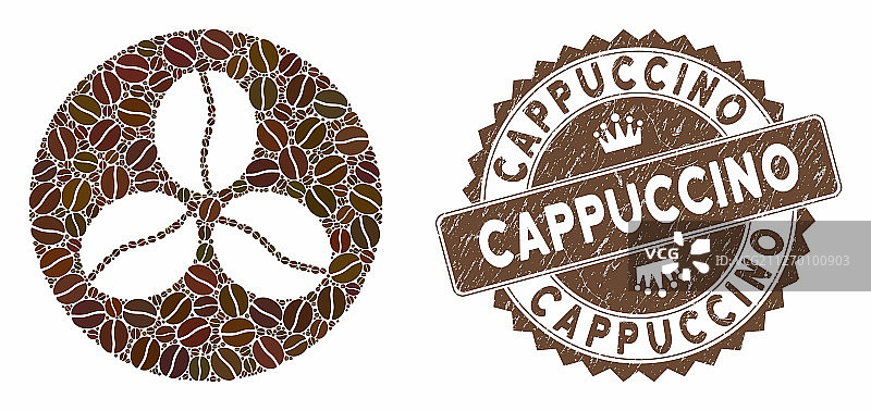 咖啡拼贴咖啡豆与纹理图片素材