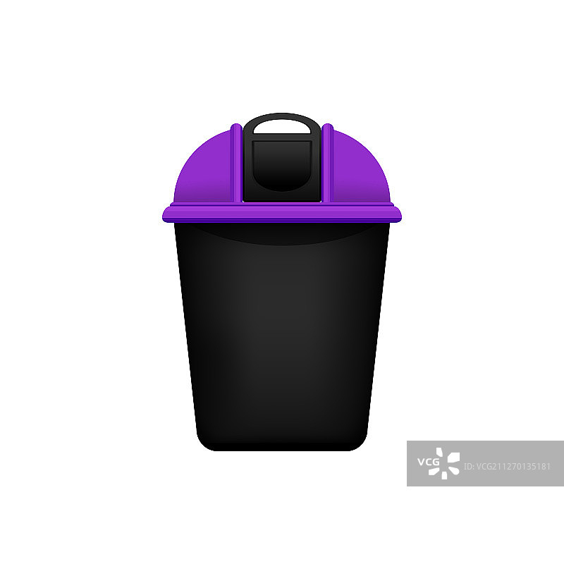 垃圾箱回收紫色小垃圾箱用于隔离废物图片素材