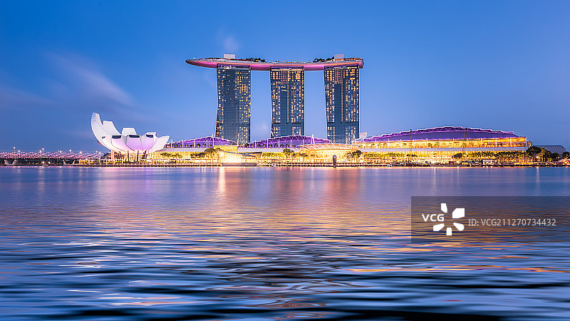 新加坡滨海湾夜景图片素材