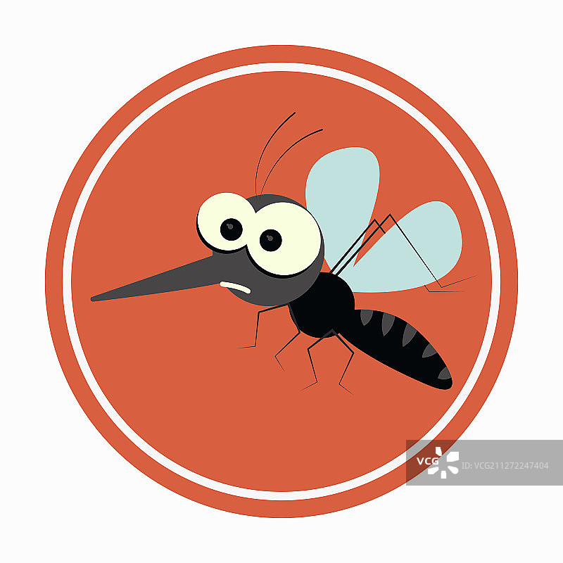 带有蚊子图标设计的警告区域图片素材