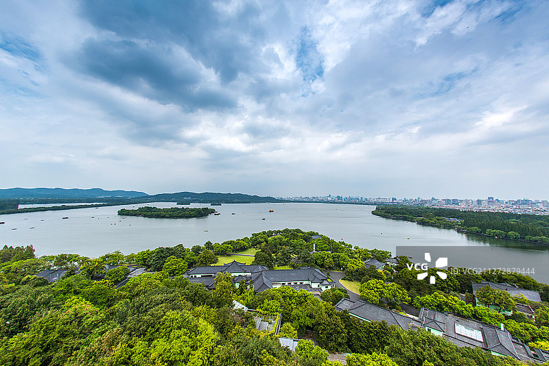 杭州西湖全景图片素材