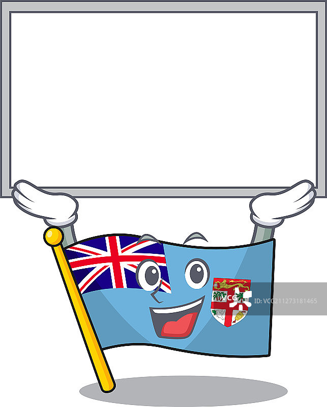 旗斐济孤立在上板吉祥物图片素材