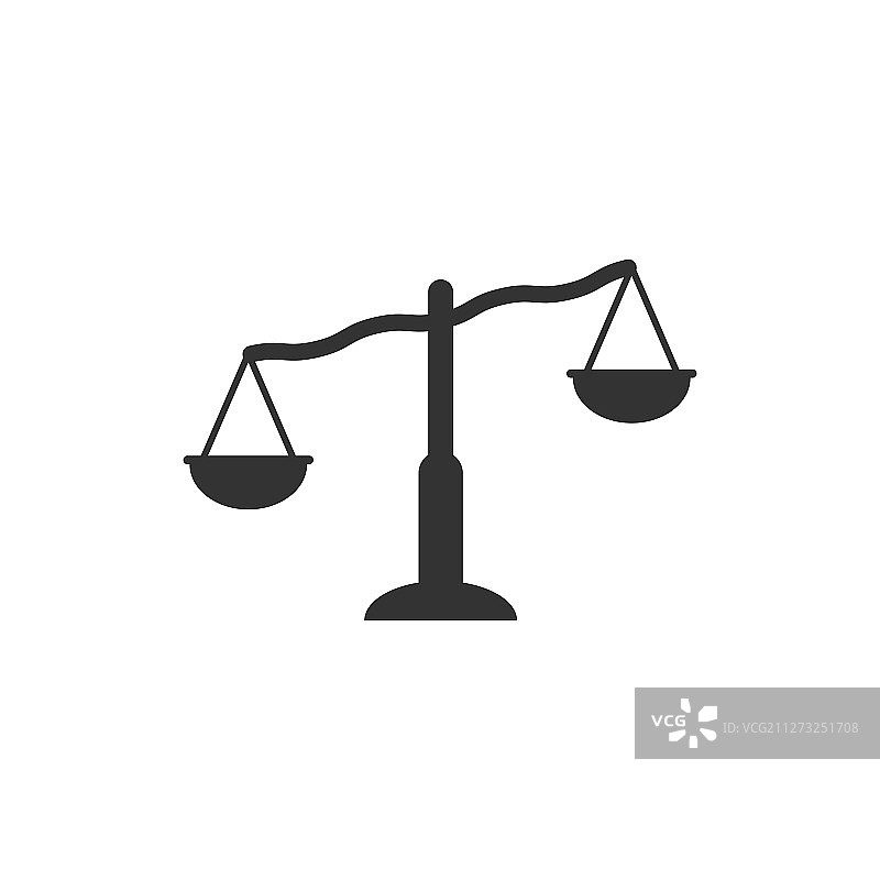 天平平衡图标在平坦的风格正义的白色图片素材