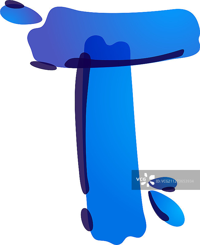 T字生态标志与蓝色水滴图片素材