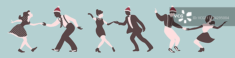 圣诞布景跳舞的人图片素材