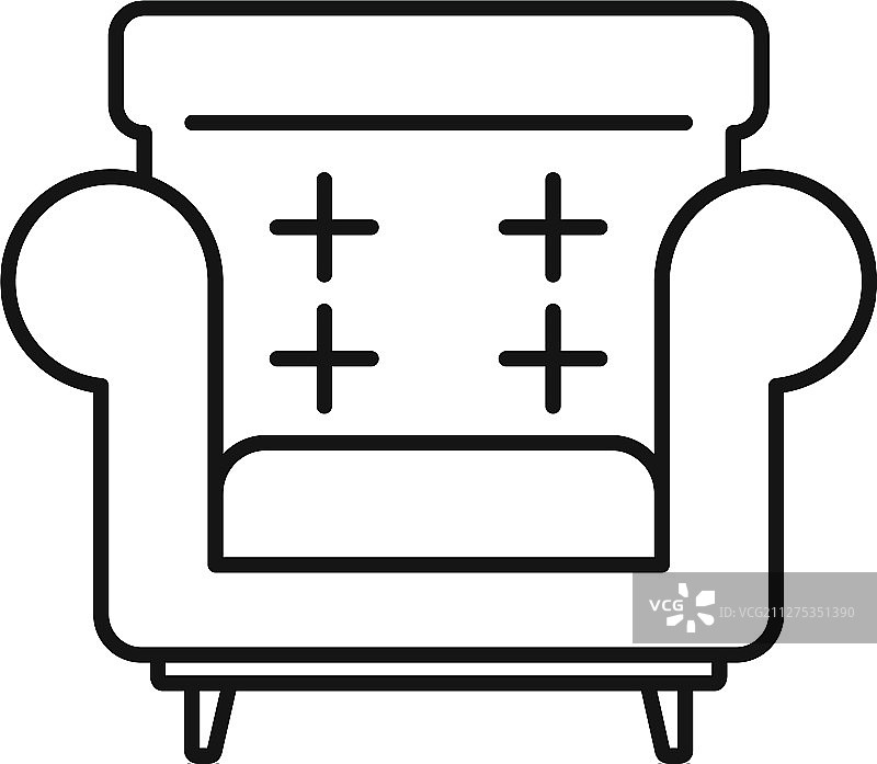 扶手椅图标轮廓样式图片素材